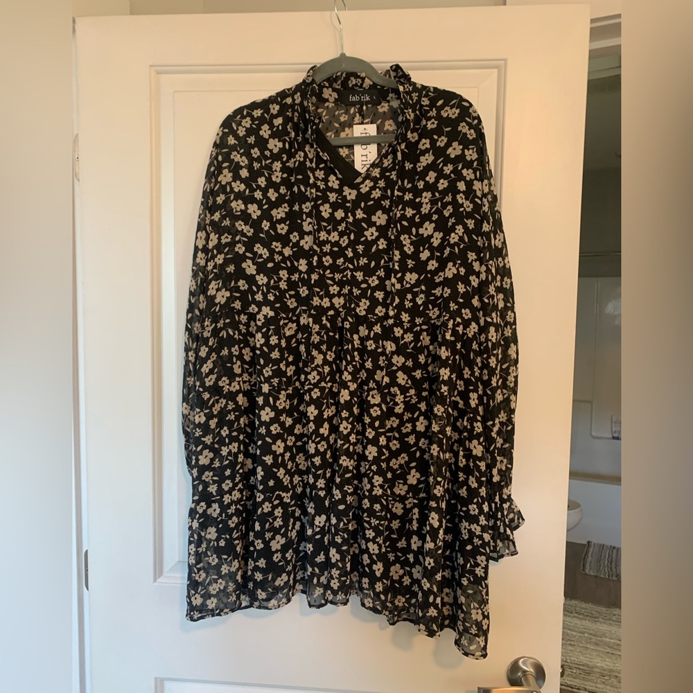 Fabrik black and cream dress